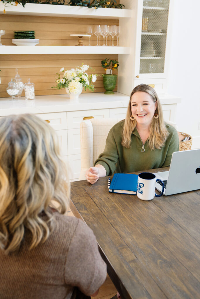 Financial planner talking across the table with a client 