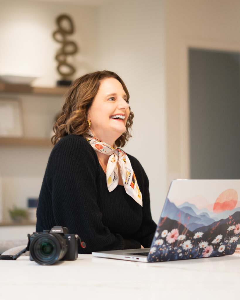 Candid of Annelise Bliss, a brand photographer in Portland